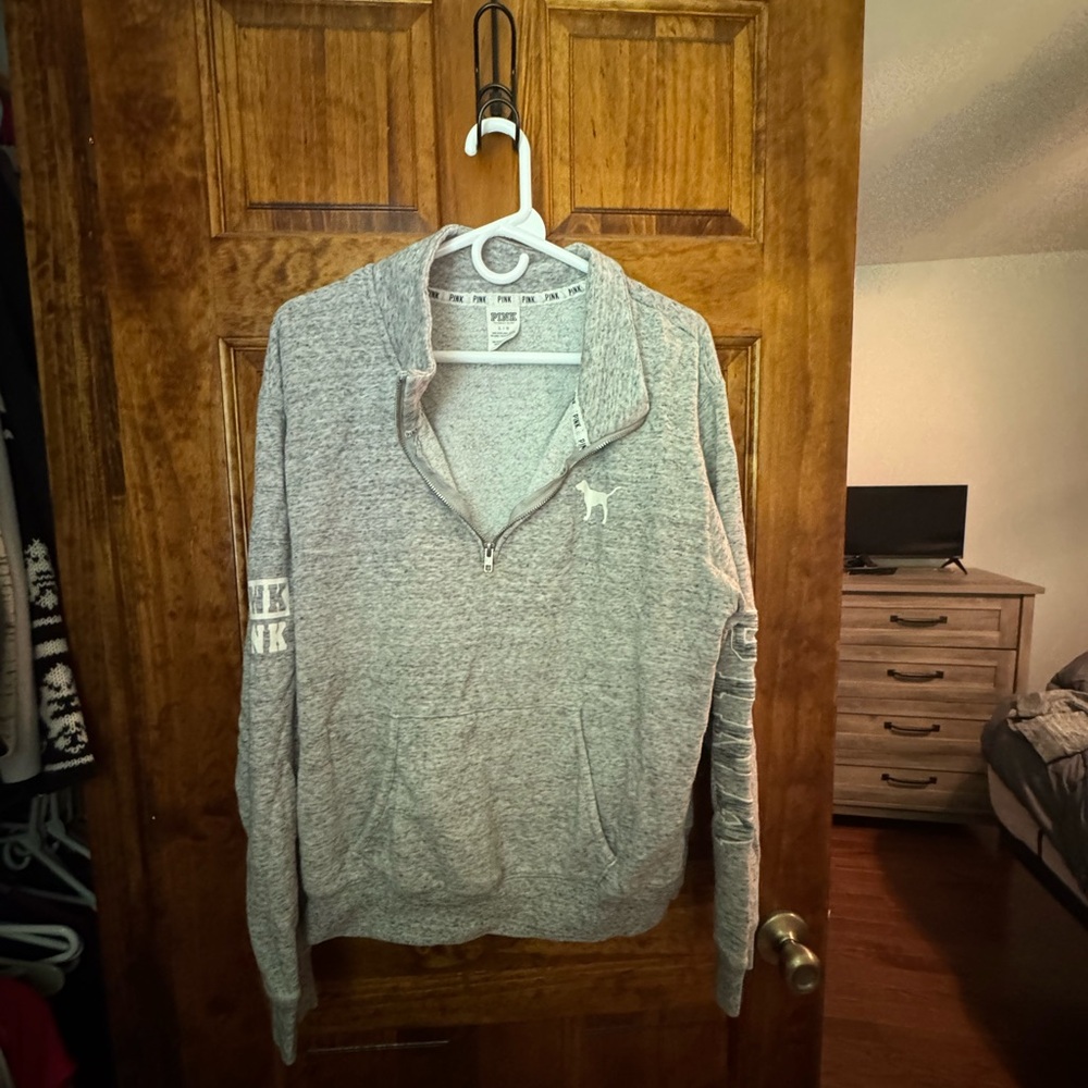 PINK Victoria's Secret Light Gray women’s  Zip-Up Sweater